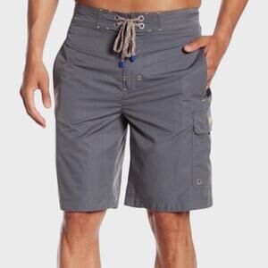 Robert Graham Mens Cargo Swim Trunks 2X Alvarado Active Fit Brief Liner Graphite